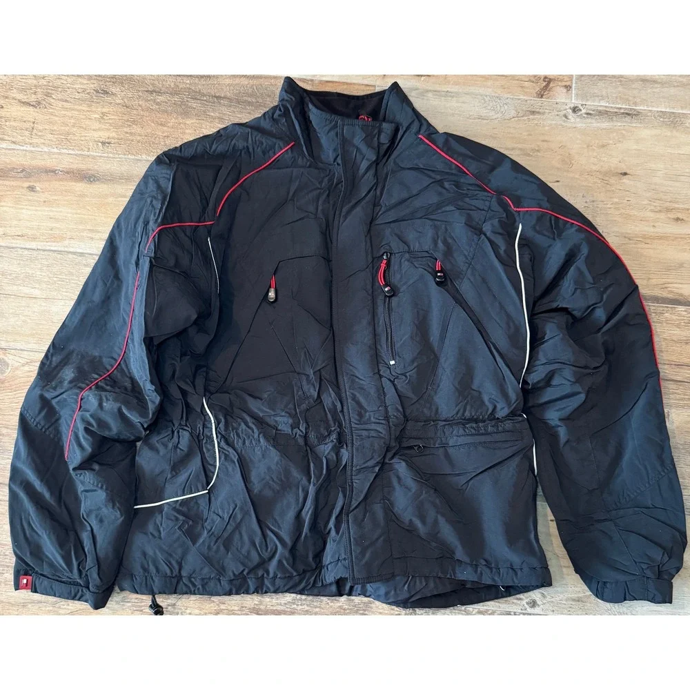 Vintage Tommy Hilfiger Puffer‎ Ski Style Jacket Men's Size XL Black Logo 2005